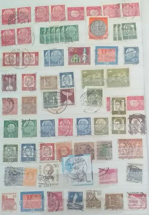 GERMANY IMPERIAL ALBUM OLD AND NEW MIXED LOT 10 PAGES BOTH SIDES FULL WITH STAMPS