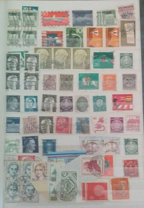 GERMANY IMPERIAL ALBUM OLD AND NEW MIXED LOT 10 PAGES BOTH SIDES FULL WITH STAMPS
