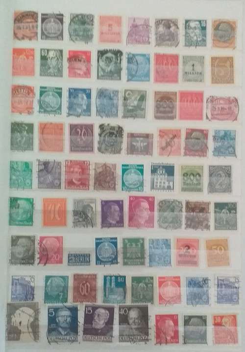 GERMANY IMPERIAL ALBUM OLD AND NEW MIXED LOT 10 PAGES BOTH SIDES FULL WITH STAMPS