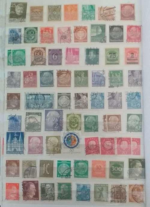 GERMANY IMPERIAL ALBUM OLD AND NEW MIXED LOT 10 PAGES BOTH SIDES FULL WITH STAMPS