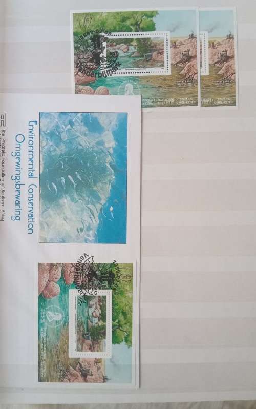 IDEAL ALBUM 8 DOUBE PAGES MOSTLY FISH RELATED FDCS AND STAMPS ALBUM INCLUDED