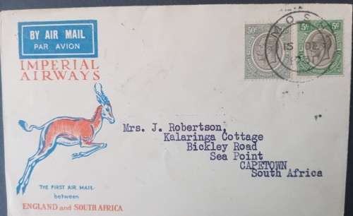 IMPERIAL AIRWAYS FIRST FLIGHT MOSHI-CAPETOWN 1931