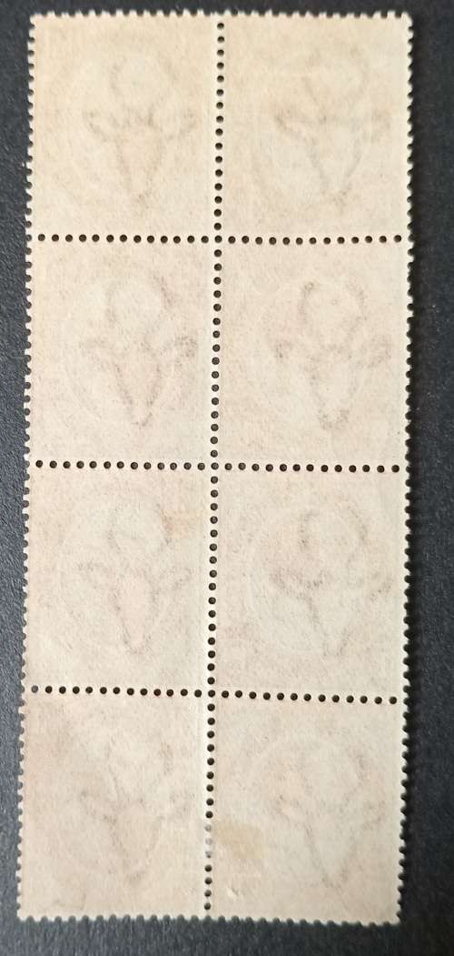 1913-11/2d TETE BECHE BLOCK OF 8 (4 PAIRS HINGED ON BOTTOM PAIR ONLY )