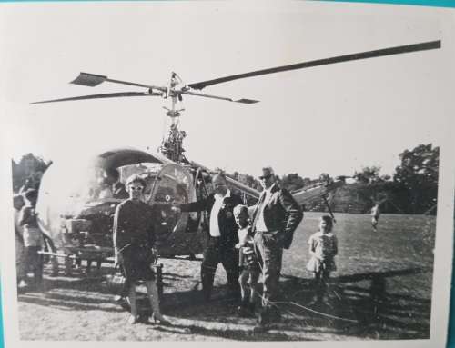 SOUTH AFRICA 1969 POSTMASTER SIGNED PHOTO FOR THE HELICOPTER F,D,C 12A FLIGHT