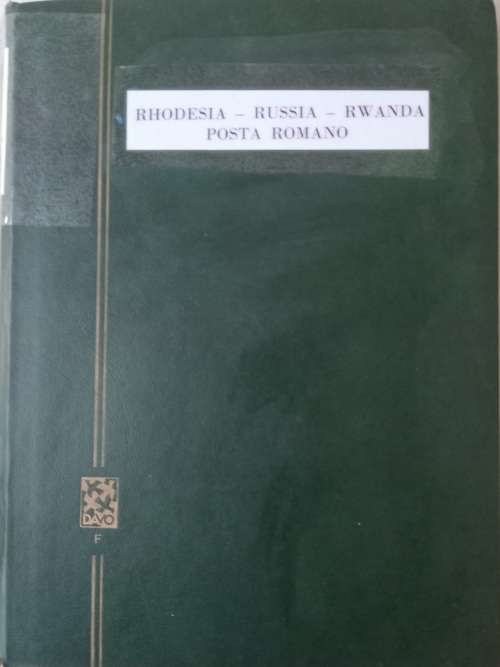 DAVO DEALERS ALBUM WITH STAMPS FROM RHODESIA/RUSSIA/RWANDA AND ROMANIA (#C12)