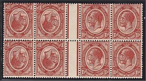 1913 Union KH MM/UMM Gutter Block of 8