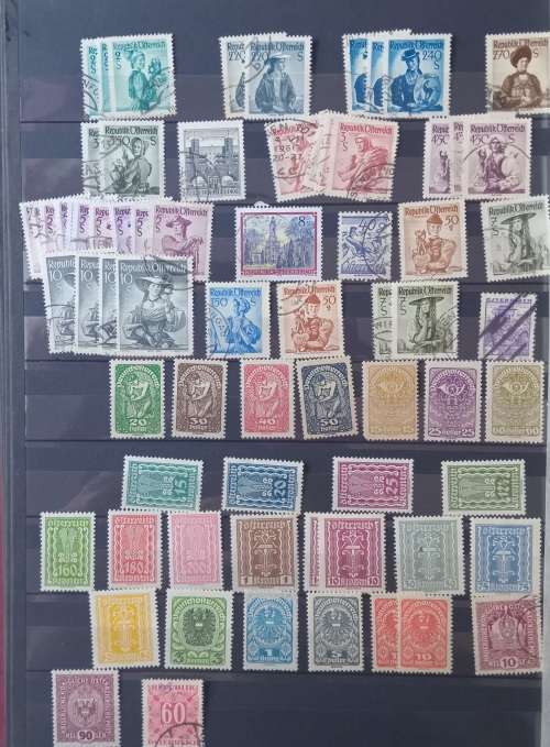 DAVO NEROFF 22 PAGES ALBUM HAS 9 PAGES OF AUSTRIAN STAMPS USED SOME OLDER ONES