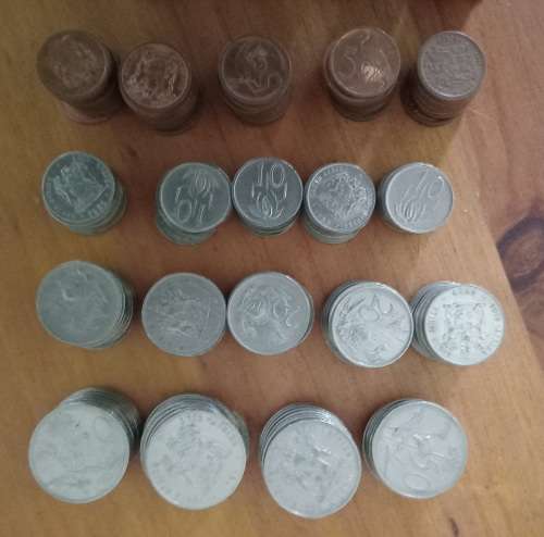 RSA BULK LOT OF 1.6KG OF COINS 1/2/5/10/20/50 CENTS-SEE DETAILS BELOW