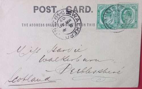 POST CARD CAPE COLONY -SCOTLAND 1903
