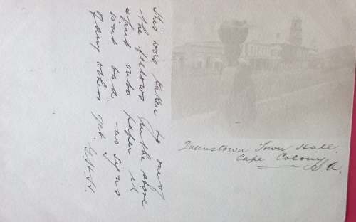 POST CARD CAPE COLONY -SCOTLAND 1903