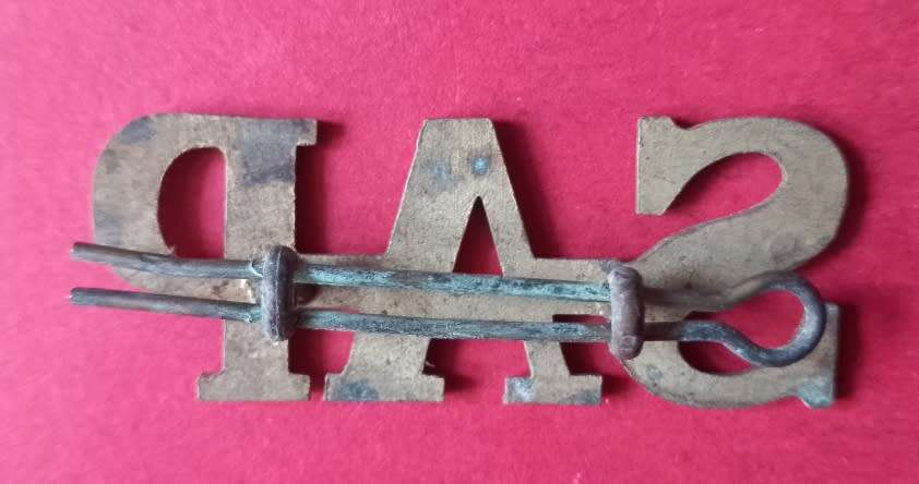 POLICE SAP BRASS BADGE THESE WERE USED UNTIL THE LATE 1970s