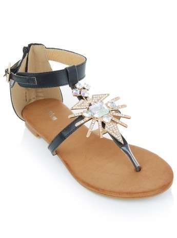 PLUM: Sandals with Diamanté Detail Black : AVAILABLE IN UK/SA SIZE 4,5,6, AND 8