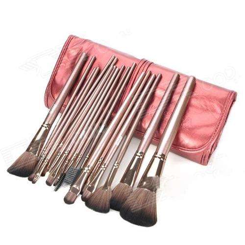 MEGAGA P:rofessional 18-in-1 Cosmetic Makeup Brushes Set - Indian Red