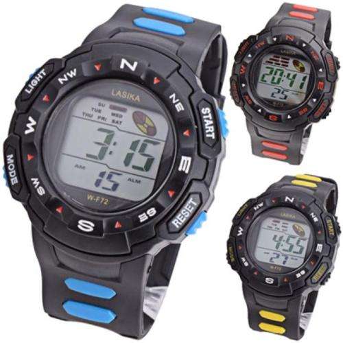 Digital Wrist Watch Wristwatch Stopwatch with Silicone Band & Calendar Alarm for Men
