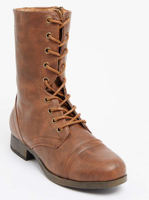 Mid-calf Utility Boots Brown  Charlotte Russe SA 5\ /UK 5