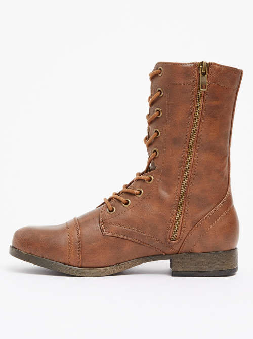 Mid-calf Utility Boots Brown  Charlotte Russe SA 5\ /UK 5