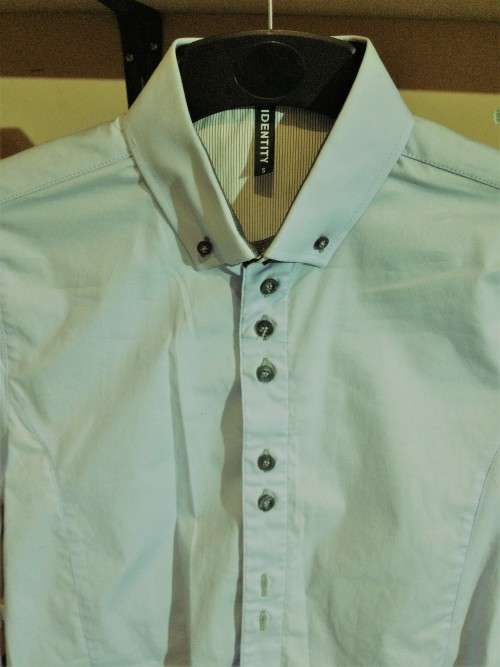 IDENTITY SLIMFIT  Longsleeves  SHIRT : MEN/YOUTH SIZE : SMALL : POWDER BLUE