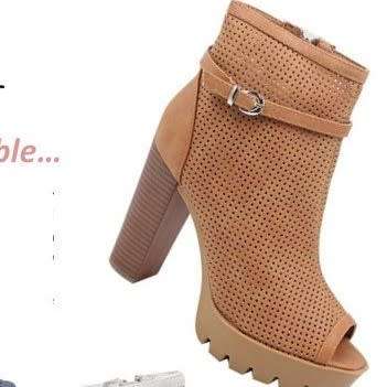 JADA OPEN TOE BOOTIE  HEELS : NEW : IN BOX :  SIZE 3 : LADIES UK SIZE