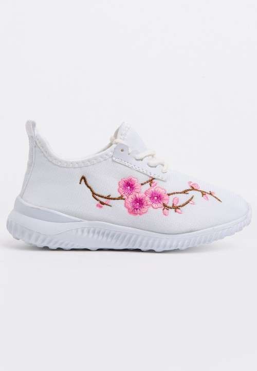 Girls POP CANDY Embroidered lace up sneaker SA size 11