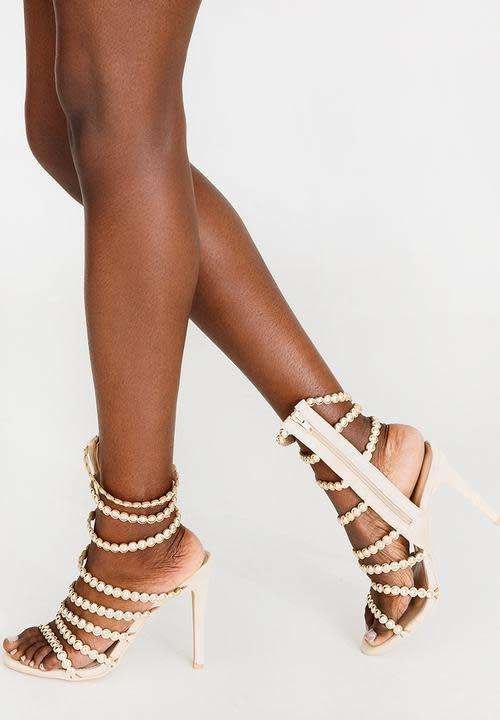 Miss Black Nude Chloe Strappy Heels