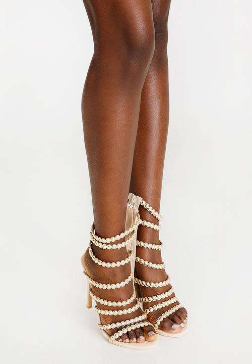 Miss Black Nude Chloe Strappy Heels
