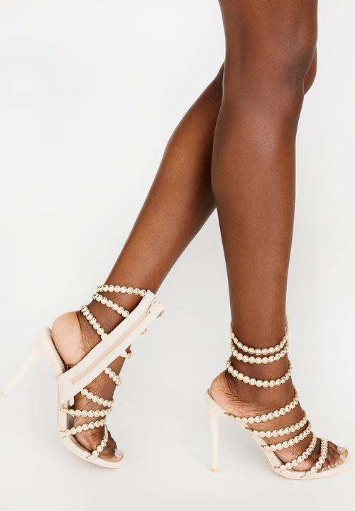 Miss Black Nude Chloe Strappy Heels