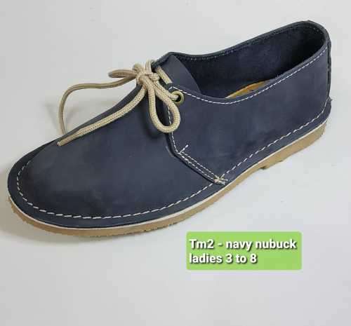 Genuine Leather Navy African Desert Vellie. Size 5