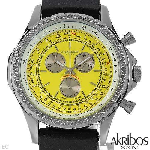 AKRIBOS XXIV AKG201-YL Brand New Gentlemens Chronograph Date Watch