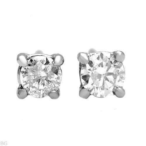 Brand New Stud Earrings With GENUINE DIAMONDS  in WHITE GOLD!