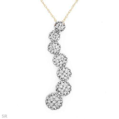 Necklace With 1.00CTW GENUINE DIAMONDS Crafted in Yellow GOLD