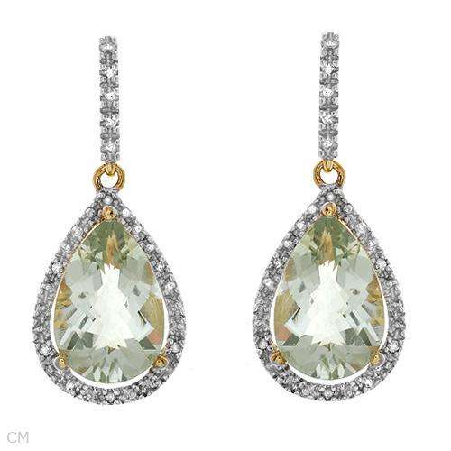 New Earrings With 4.75ctw GENUINE DIAMONDS and Amethysts Made in Yellow Gold