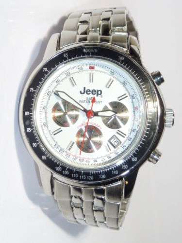 BRAND NEW & GENIUNE - MENS WHITE FACE JEEP CHRONOGRAPH WATCH