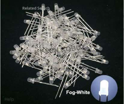 3mm 3V 20mA Fog-White LED