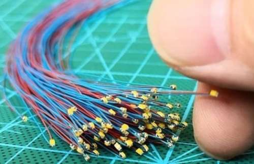 0402 White SMD Pre-soldered micro LED leads