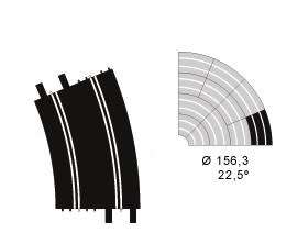 Ninco R4 Grand (22.5 Deg) Radius Curve Track Section