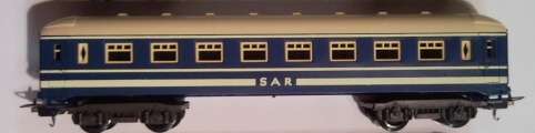 SAR HO SCALE BLUE PASSENGER COACHES
