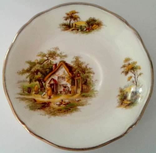 Vintage Alfred Meakin 1940's Haybride Pattern Saucers