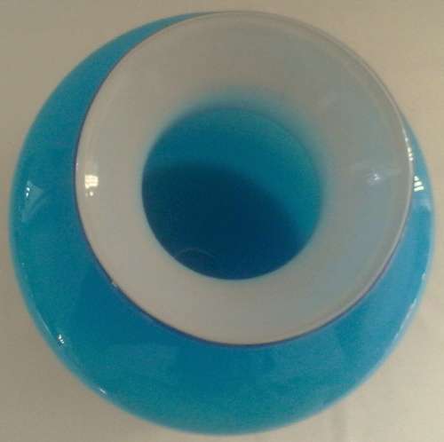 Large Turquoise white cased vase