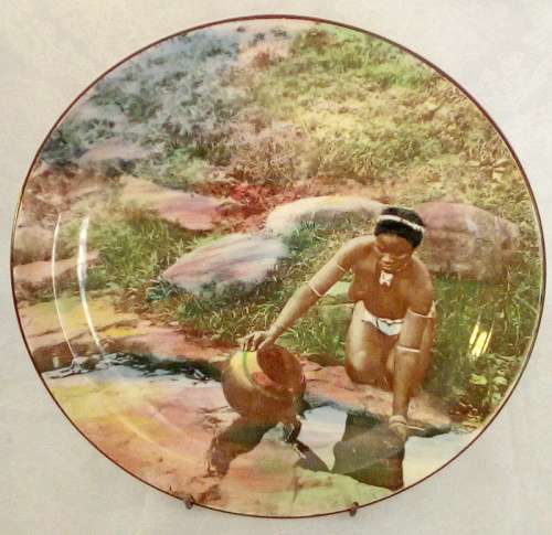 Vintage "Zulu Girl at Waterhole, ZULULAND" Royal Doulton Display Plate