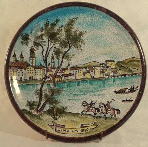Vintage large German wall plate (Exquisite Mosaic like effect)