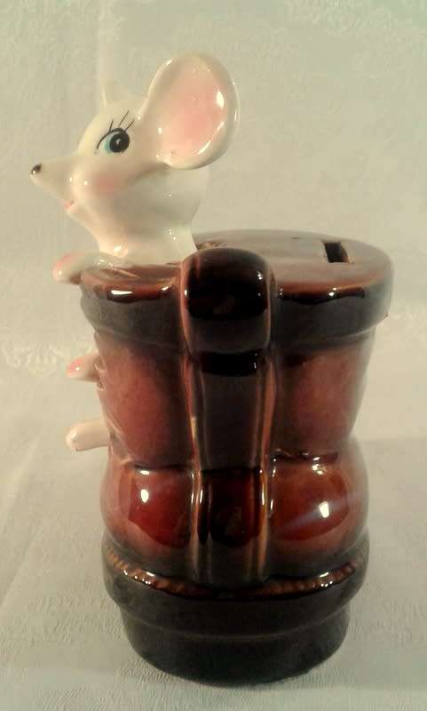Vintage mouse and shoe money box (please read description)