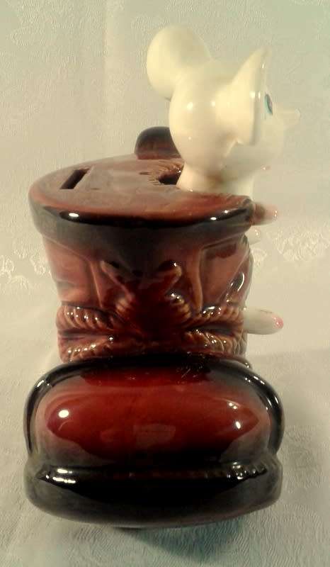 Vintage mouse and shoe money box (please read description)