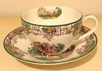 Unique Art Deco Oversized Tea Cup and Saucer Copeland - Spode's  Byron