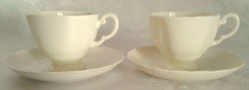 TUSCAN CHINA Vintage pair - Plant Duo's in White