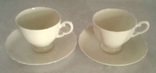 TUSCAN CHINA Vintage pair - Plant Duo's in White