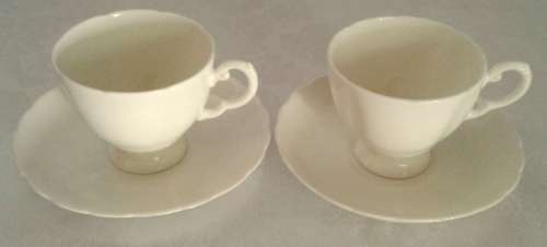 TUSCAN CHINA Vintage pair - Plant Duo's in White