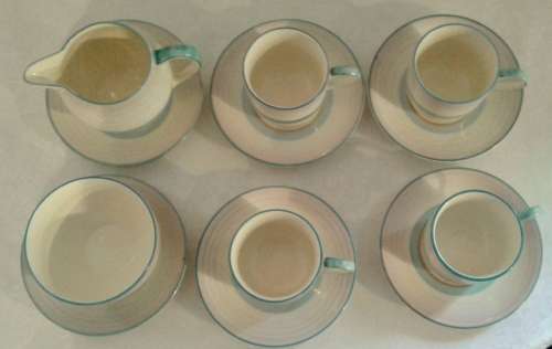Greys Pottery (Stoke-on-trent) 1930`S Blue Stripe Pattern Demi Set
