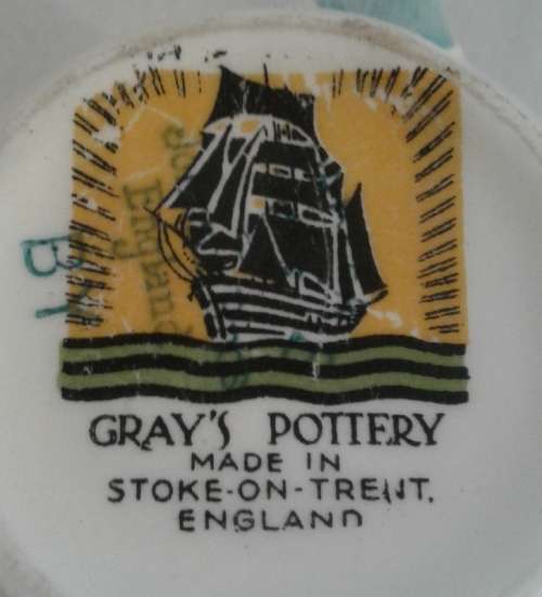 Greys Pottery (Stoke-on-trent) 1930`S Blue Stripe Pattern Demi Set