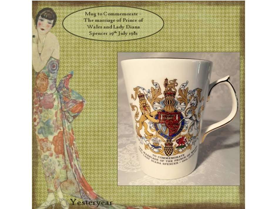 Mug to Commemorate The marriage of the Prince of Wales and Lady Diana