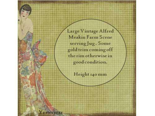 Large Vintage Alfred Meakin Jug Farm Design